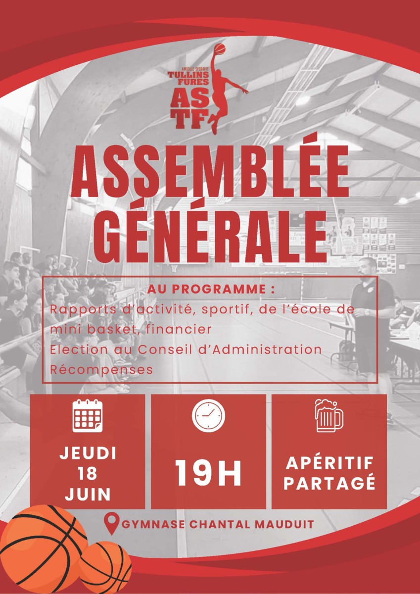 Assemblée Générale - Jeudi 18 Juin à 19h00