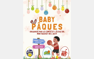 Samedi 21 Mars - Baby Pâques de 9h00 à 12h00 au gymnase Mauduit.