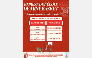 Reprise de l'Ecole Française de Mini-Basket