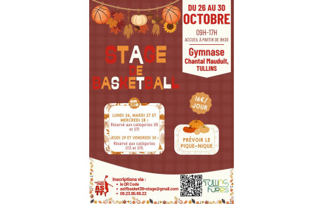 Stage des vacances d'octobre U9-U11-U13-U15